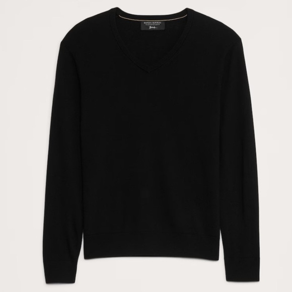 Banana Republic Other - Banana Republic Merino V-Neck Black Sweater NWT